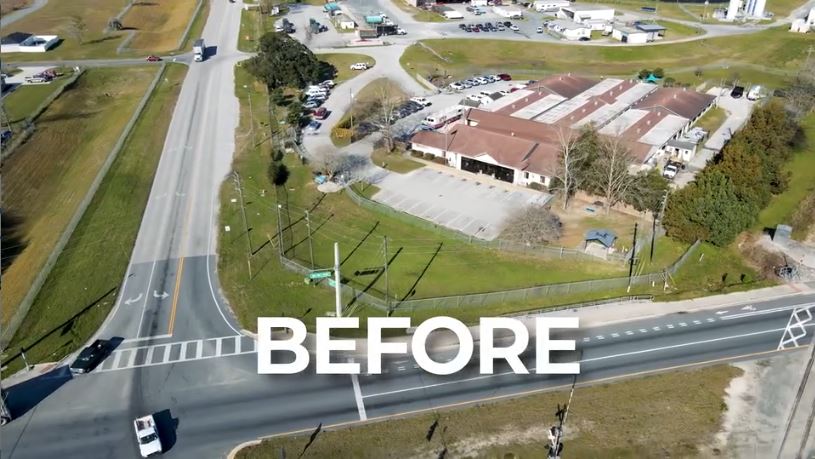 Marion County Animal Services expands play area BEFORE aerial photo (Animal Services)