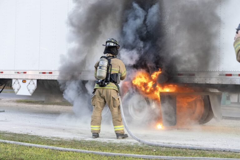 Tractor-trailer catches fire near BP gas station in Ocala on March 20, 2024.